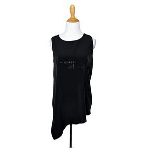 Woolworths Black Be a Voice Not An Echo Asymmetrical Blouse Top Sz Small Womens